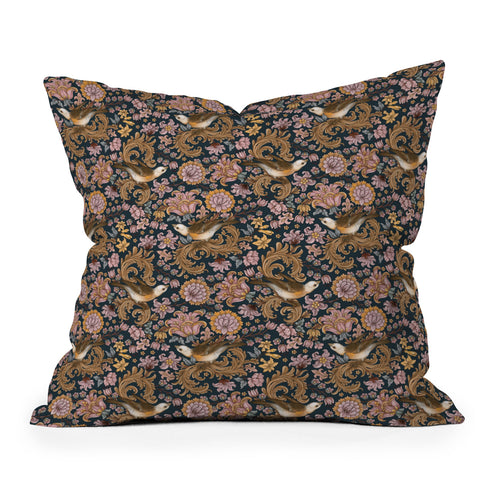 Marta Barragan Camarasa Ornate Bird Garden Throw Pillow
