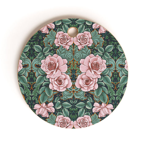 Marta Barragan Camarasa Ornate Vintage Rose Garden Cutting Board Round