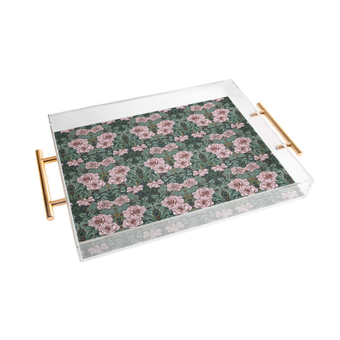 Marta Barragan Camarasa Ornate Vintage Rose Garden Acrylic Tray