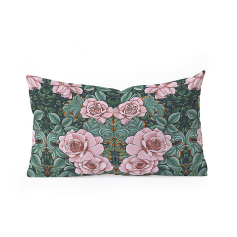 Marta Barragan Camarasa Ornate Vintage Rose Garden Oblong Throw Pillow