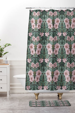 Marta Barragan Camarasa Ornate Vintage Rose Garden Shower Curtain And Mat