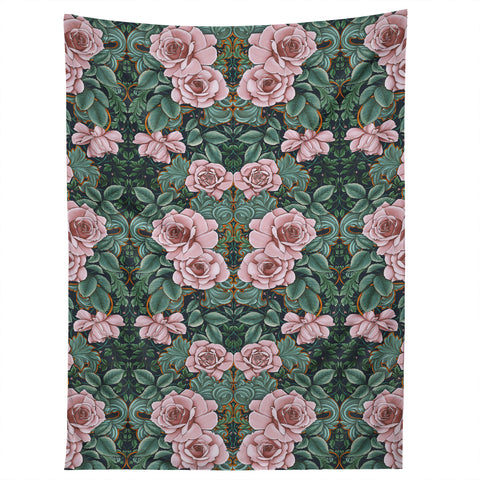 Marta Barragan Camarasa Ornate Vintage Rose Garden Tapestry