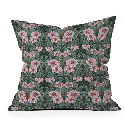 Marta Barragan Camarasa Ornate Vintage Rose Garden Outdoor Throw Pillow
