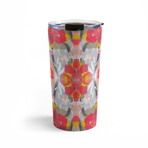 Marta Barragan Camarasa PAINT ABSTRACT FLOWERS Travel Mug