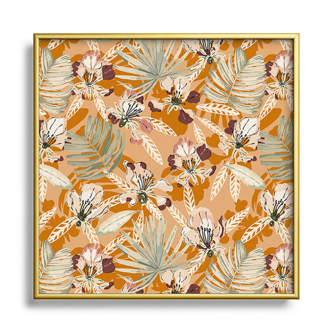 Marta Barragan Camarasa Paint modern tropical garden G Square Metal Framed Art Print