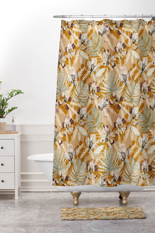 Marta Barragan Camarasa Paint modern tropical garden G Shower Curtain And Mat