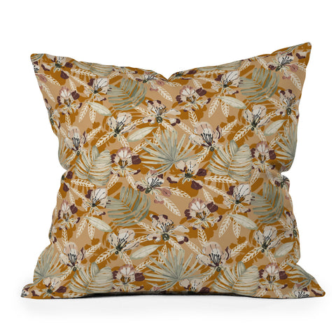 Marta Barragan Camarasa Paint modern tropical garden G Throw Pillow