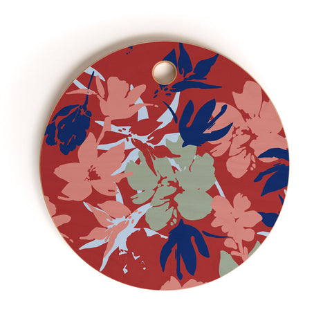 Marta Barragan Camarasa Paintbrush garden blooms B Cutting Board Round