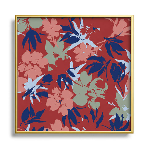 Marta Barragan Camarasa Paintbrush garden blooms B Square Metal Framed Art Print