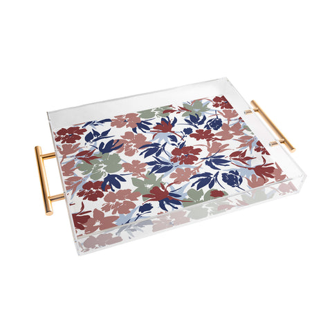 Marta Barragan Camarasa Paintbrush garden blooms Acrylic Tray