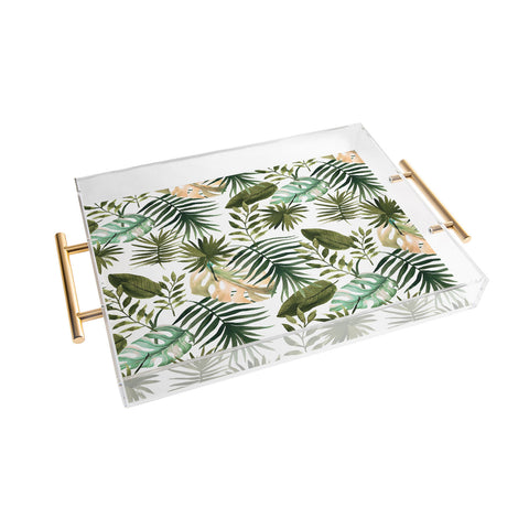 Marta Barragan Camarasa Painting watercolor leaves Acrylic Tray