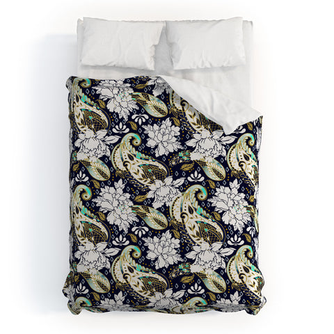 Marta Barragan Camarasa Paisley Bloom Pattern Duvet Cover