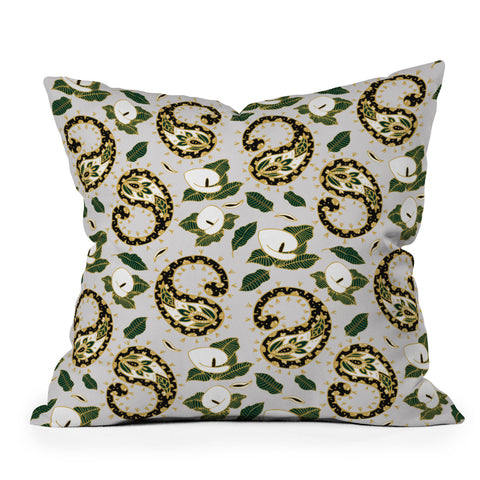 Marta Barragan Camarasa Paisley botanical obsessions Outdoor Throw Pillow