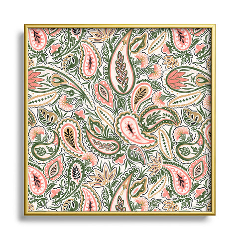 Marta Barragan Camarasa Paisley Garden Delight Square Metal Framed Art Print