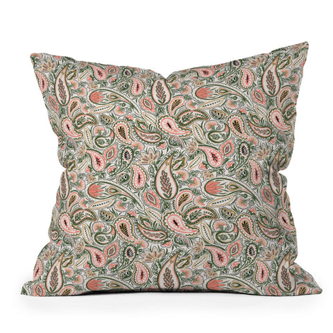 Marta Barragan Camarasa Paisley Garden Delight Throw Pillow