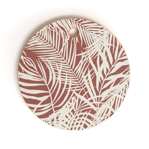 Marta Barragan Camarasa Palm leaf monochrome WPM Cutting Board Round