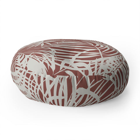 Marta Barragan Camarasa Palm leaf monochrome WPM Floor Pillow Round