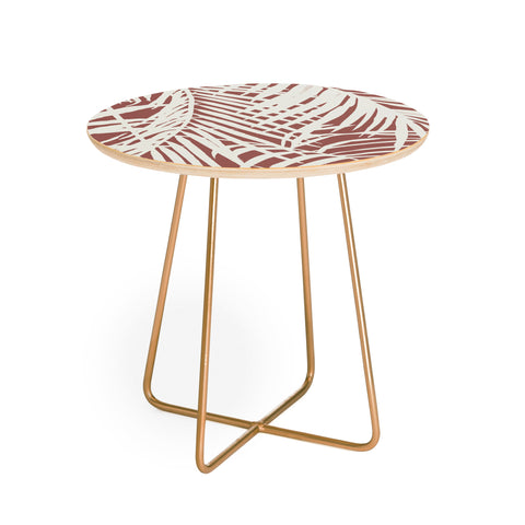Marta Barragan Camarasa Palm leaf monochrome WPM Round Side Table
