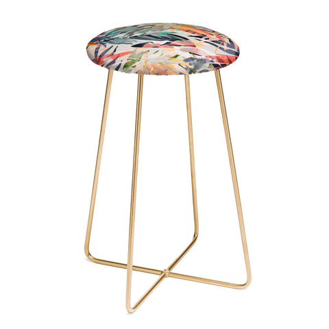 Marta Barragan Camarasa Palms leaf colorful paint 2PB Counter Stool