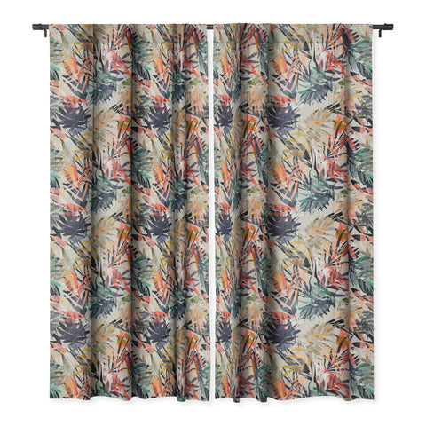 Marta Barragan Camarasa Palms leaf colorful paint 2PB Blackout Window Curtain