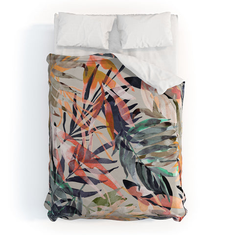 Marta Barragan Camarasa Palms leaf colorful paint 2PB Duvet Cover