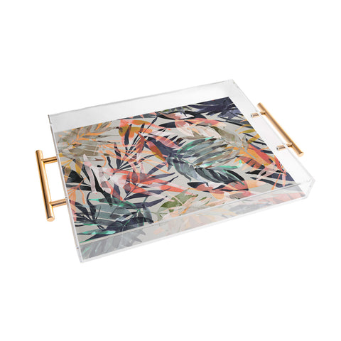 Marta Barragan Camarasa Palms leaf colorful paint 2PB Acrylic Tray