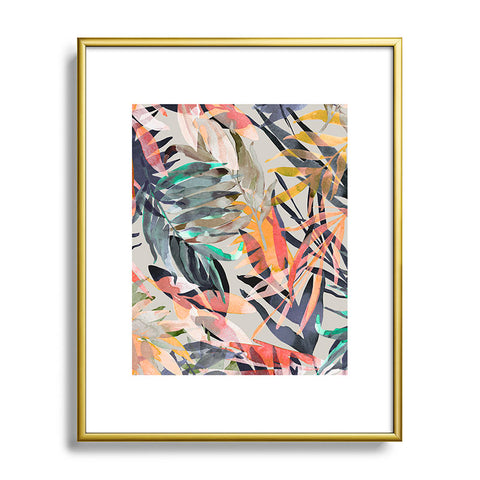 Marta Barragan Camarasa Palms leaf colorful paint 2PB Metal Framed Art Print