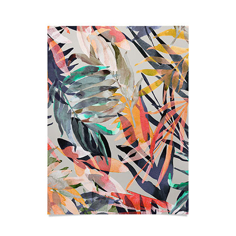 Marta Barragan Camarasa Palms leaf colorful paint 2PB Poster