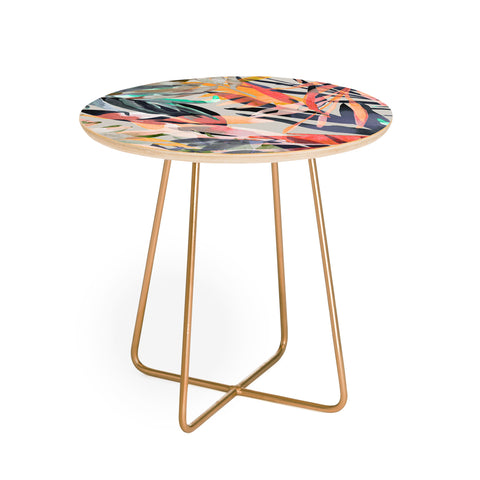 Marta Barragan Camarasa Palms leaf colorful paint 2PB Round Side Table
