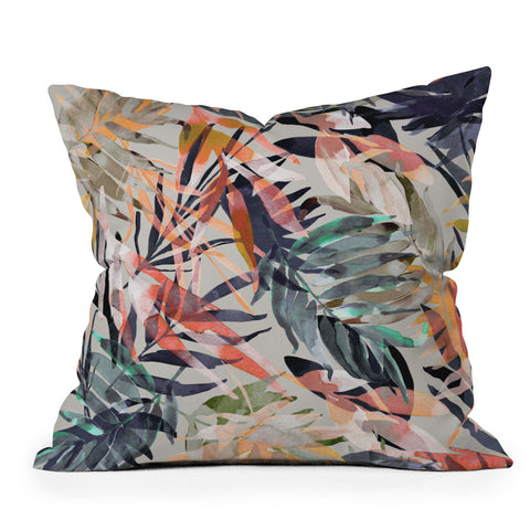 Marta Barragan Camarasa Palms leaf colorful paint 2PB Throw Pillow