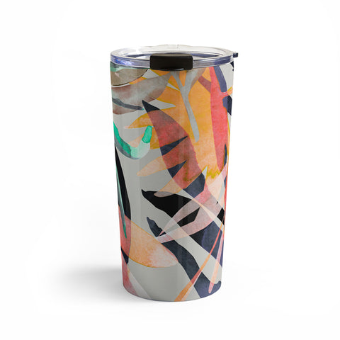 Marta Barragan Camarasa Palms leaf colorful paint 2PB Travel Mug
