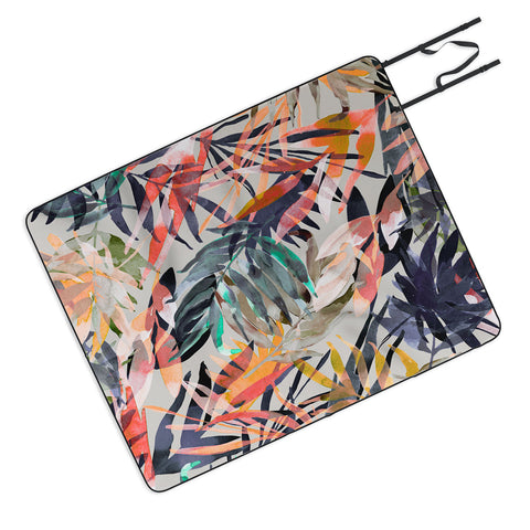 Marta Barragan Camarasa Palms leaf colorful paint 2PB Picnic Blanket