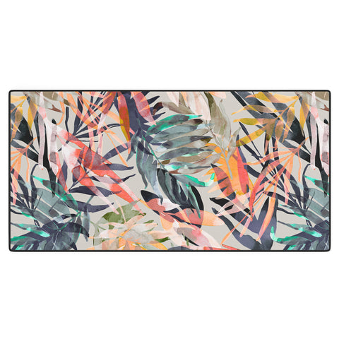 Marta Barragan Camarasa Palms leaf colorful paint 2PB Desk Mat