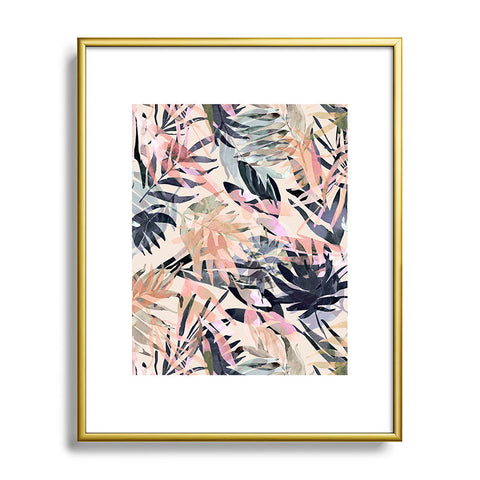 Marta Barragan Camarasa Palms leaf colorful paint PB Metal Framed Art Print