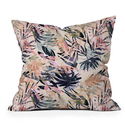 Marta Barragan Camarasa Palms leaf colorful paint PB Throw Pillow