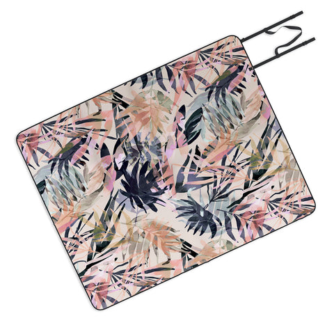 Marta Barragan Camarasa Palms leaf colorful paint PB Picnic Blanket
