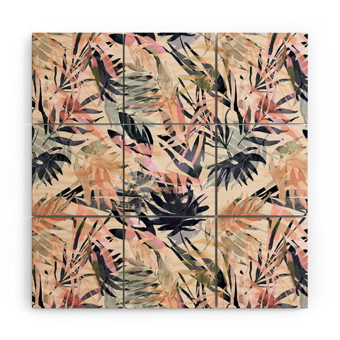 Marta Barragan Camarasa Palms leaf colorful paint PB Wood Wall Mural