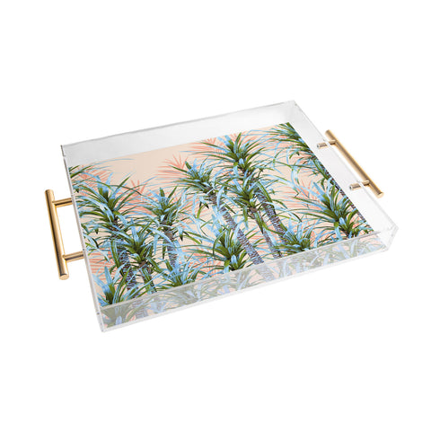 Marta Barragan Camarasa Pastel palm trees Acrylic Tray