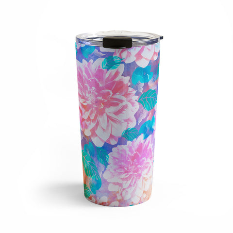 Marta Barragan Camarasa Pattern bloom with leaves saturated Travel Mug