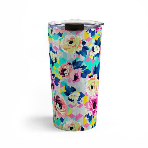 Marta Barragan Camarasa Pattern blooms along the geometry Travel Mug