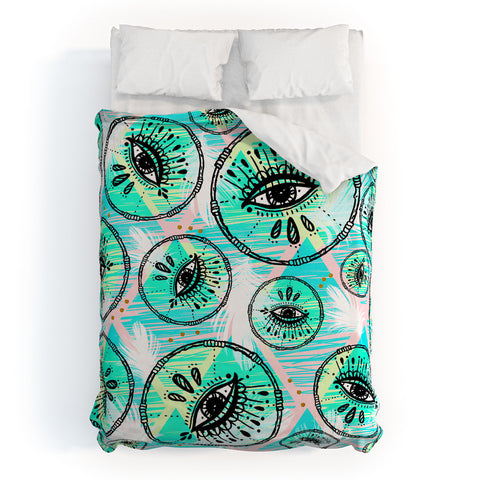 Marta Barragan Camarasa Pattern boho eyes II Duvet Cover
