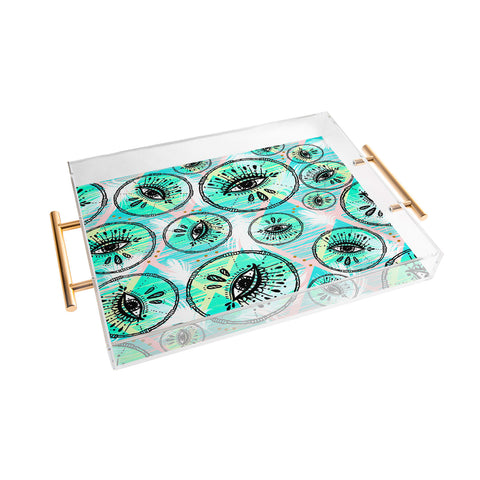 Marta Barragan Camarasa Pattern boho eyes II Acrylic Tray