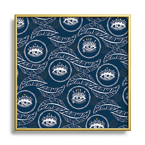 Marta Barragan Camarasa Pattern boho eyes III Square Metal Framed Art Print