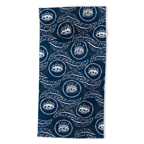 Marta Barragan Camarasa Pattern boho eyes III Beach Towel