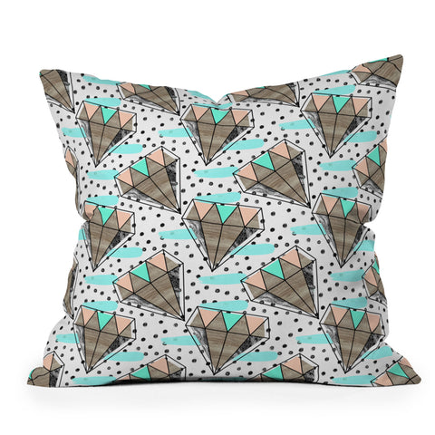 Marta Barragan Camarasa Pattern colored diamonds and texture Outdoor Throw Pillow