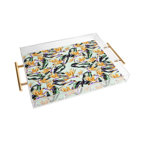 Marta Barragan Camarasa Pattern floral exotic Acrylic Tray