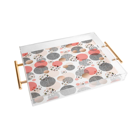 Marta Barragan Camarasa Pattern of textured circles Acrylic Tray