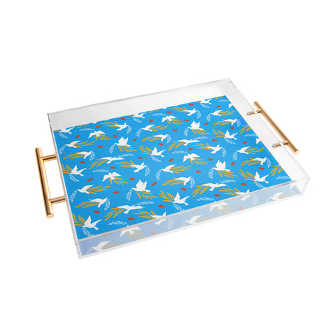 Marta Barragan Camarasa Peace doves in flight A Acrylic Tray