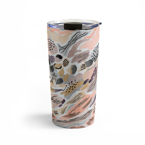 Marta Barragan Camarasa Pink abstract artistic brushes Travel Mug