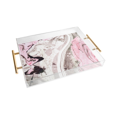 Marta Barragan Camarasa Pink and gray marble Acrylic Tray